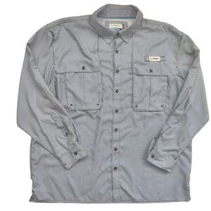 Magellan Outdoors Men's Blue Check performance shirt size 2XL XXL